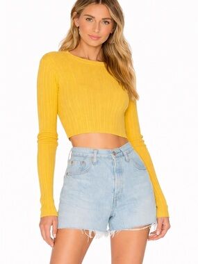 St. Cloud Ribbed Cropped Sweater 💛 Mustard Yellow